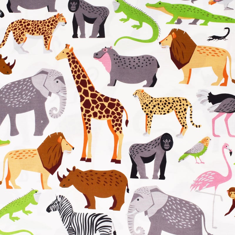 J-pinno Jungle Animals Leopard Zebra Elephant Snake Full Sheet Set Kids Boys Bedroom Decoration Gift, 100% Cotton, Flat Sheet + Fitted Sheet + Pillowcillowcase Bedding Set (15, Full) - Image 5